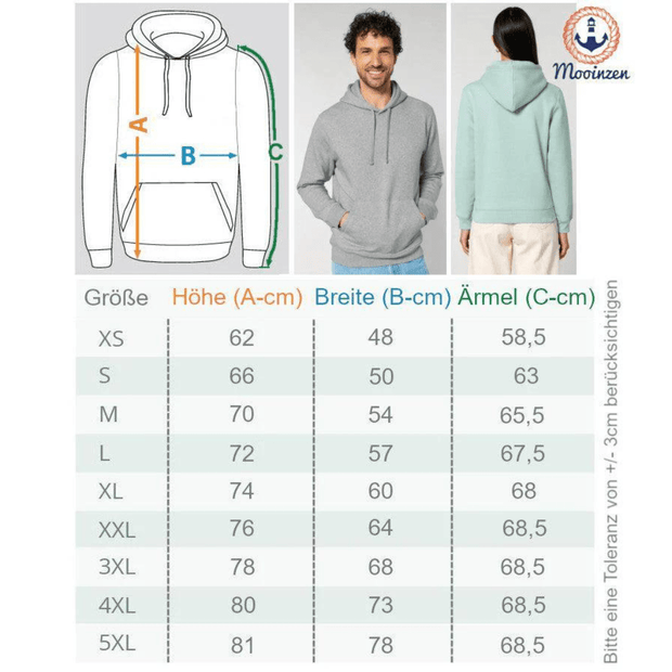 Hinten auch watt · Unisex Bio Hoodie ~ Mooinzen - Küstenliebe GmbH