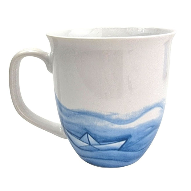 Becher Tasse "Heimathafen" "Ankerplatz" blaue Wellen Porzellan verschiedene Motive - Küstenliebe GmbH