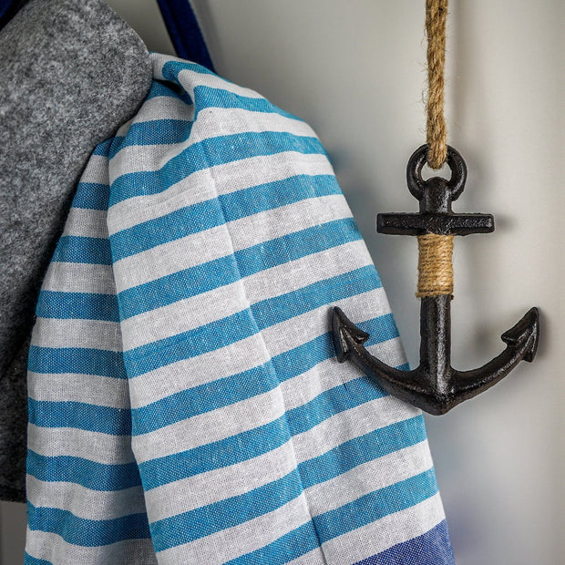 Deko Anhänger Anker maritime Wanddeko Gusseisen mit Tau 12x15 cm - Küstenliebe GmbH