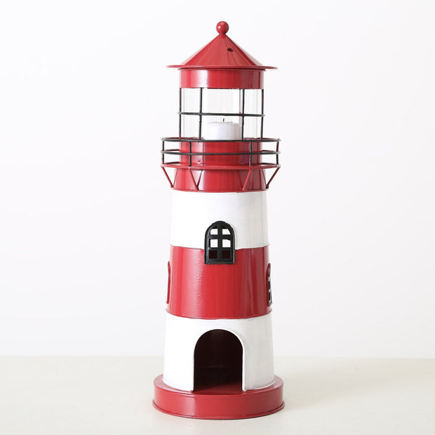 Kerzenhalter Leuchtturm maritimer Teelichthalter Metall 45cm 60cm 2er Set - Küstenliebe GmbH