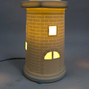 Maritime Porzellan Lampe Leuchtturm rund eckig weiß - Küstenliebe GmbH