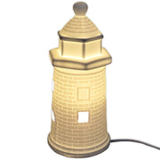 Maritime Porzellan Lampe Leuchtturm rund eckig weiß - Küstenliebe GmbH