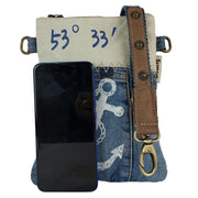 Maritime Tasche Umhängetasche Jeans Canvas Anker - Küstenliebe GmbH