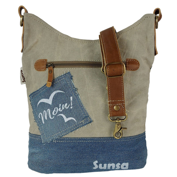 Maritime Umhängetasche Jeans Canvas Leuchtturm Moin - Küstenliebe GmbH