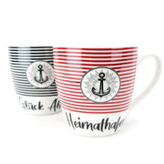 Tasse Jumbobecher Anker gestreift 400ml verschiedene Farben - Küstenliebe GmbH