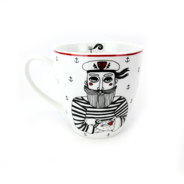 Tasse Jumbobecher Kaptitän Seemann 450ml verschiedene Farben - Küstenliebe GmbH