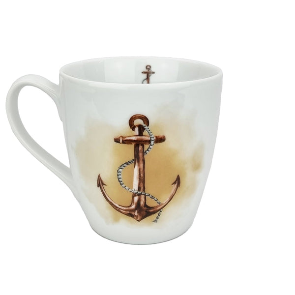 Tasse Jumbotasse Anker 430 ml maritimer Jumbobecher versch. Farben