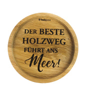 Untersetzer aus Holz maritime Sprüche Glasuntersetzer Holz Ø 11,2 cm - Küstenliebe GmbH