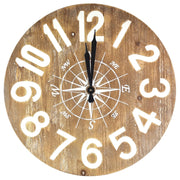 Wanduhr Vintage Kompass Holz 60 cm - Küstenliebe GmbH