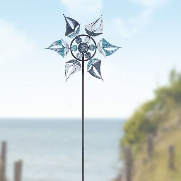 Windspiel Gartenstecker Windrad Schiffe Metall - Küstenliebe GmbH